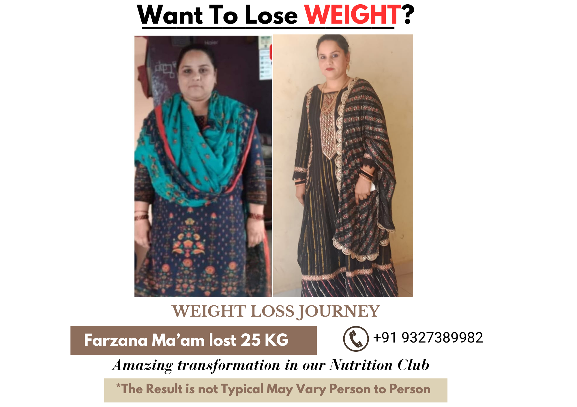 Transformation example - Weight Loss, 3 months